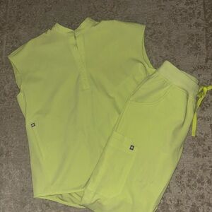 Lime Green Sleeveless Top and Jogger Set